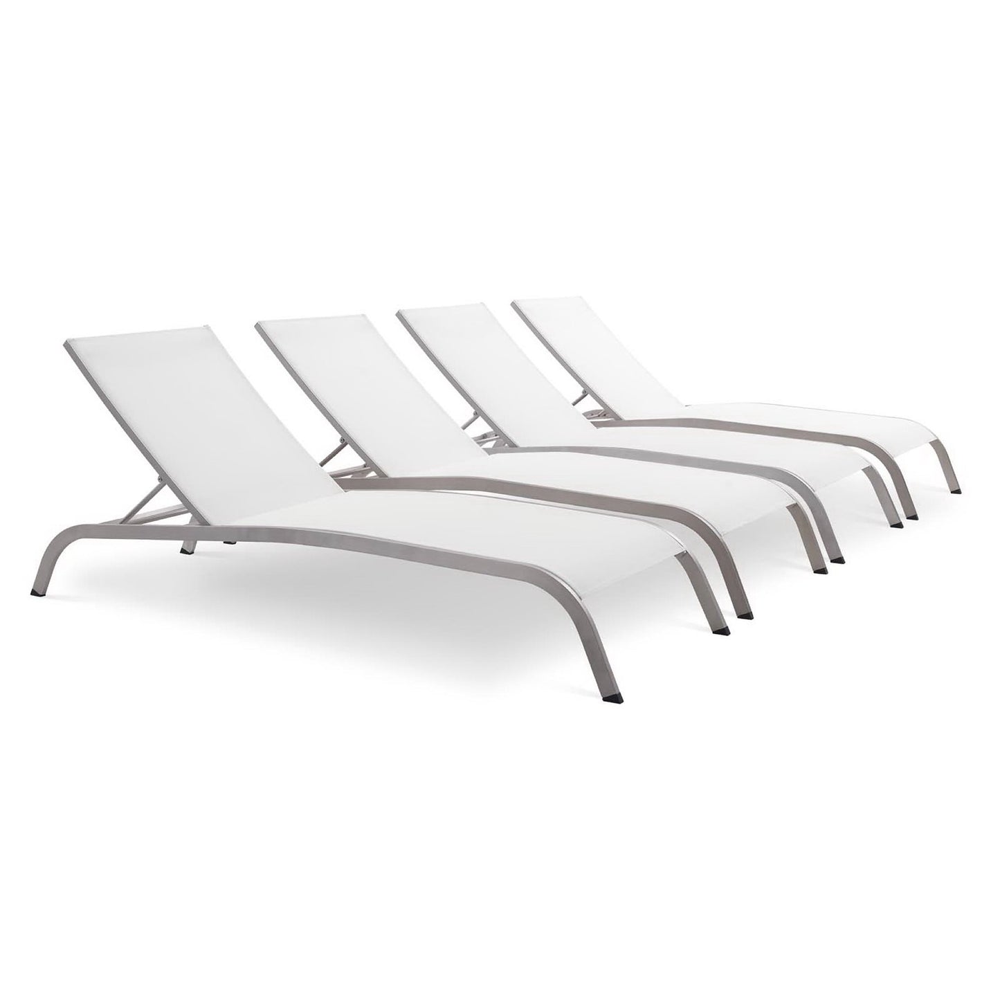 Savannah Outdoor Patio Mesh Chaise Lounge Set of 4 by Furniture for America