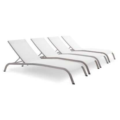 Savannah Outdoor Patio Mesh Chaise Lounge Set of 4 by Furniture for America