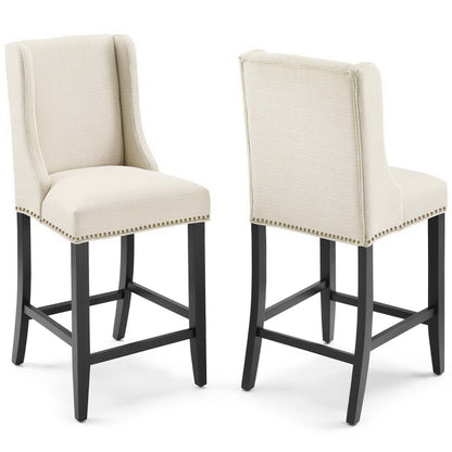 Baron Upholstered Fabric Counter Stool Set of 2 by Furniture For America