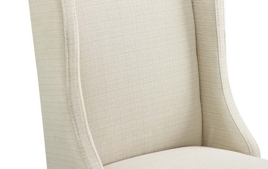Lyra Upholstered Fabric Counter Stool Set of 2 in Beige