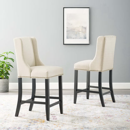 Baron Upholstered Fabric Counter Stool Set of 2 by Furniture For America