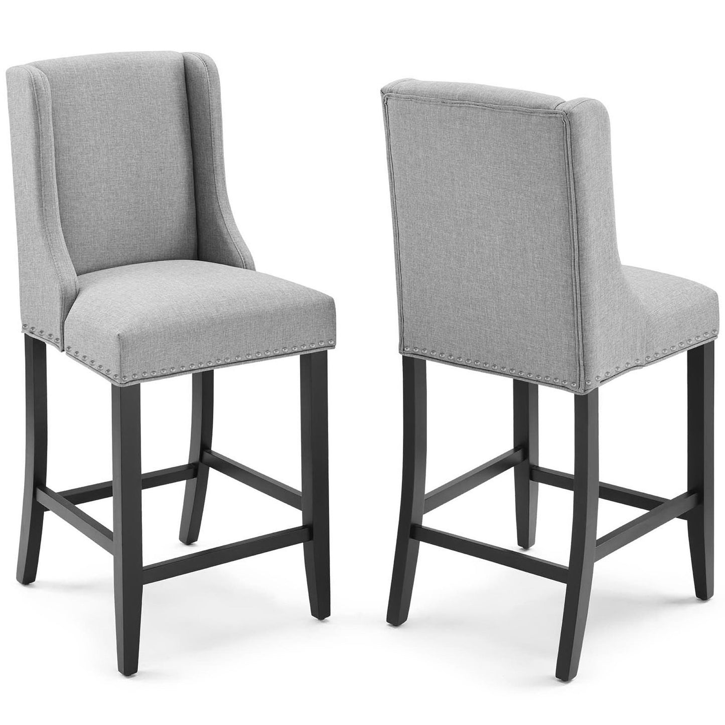 Baron Upholstered Fabric Counter Stool Set of 2 by Furniture For America