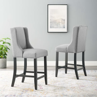 Baron Upholstered Fabric Counter Stool Set of 2 by Furniture For America
