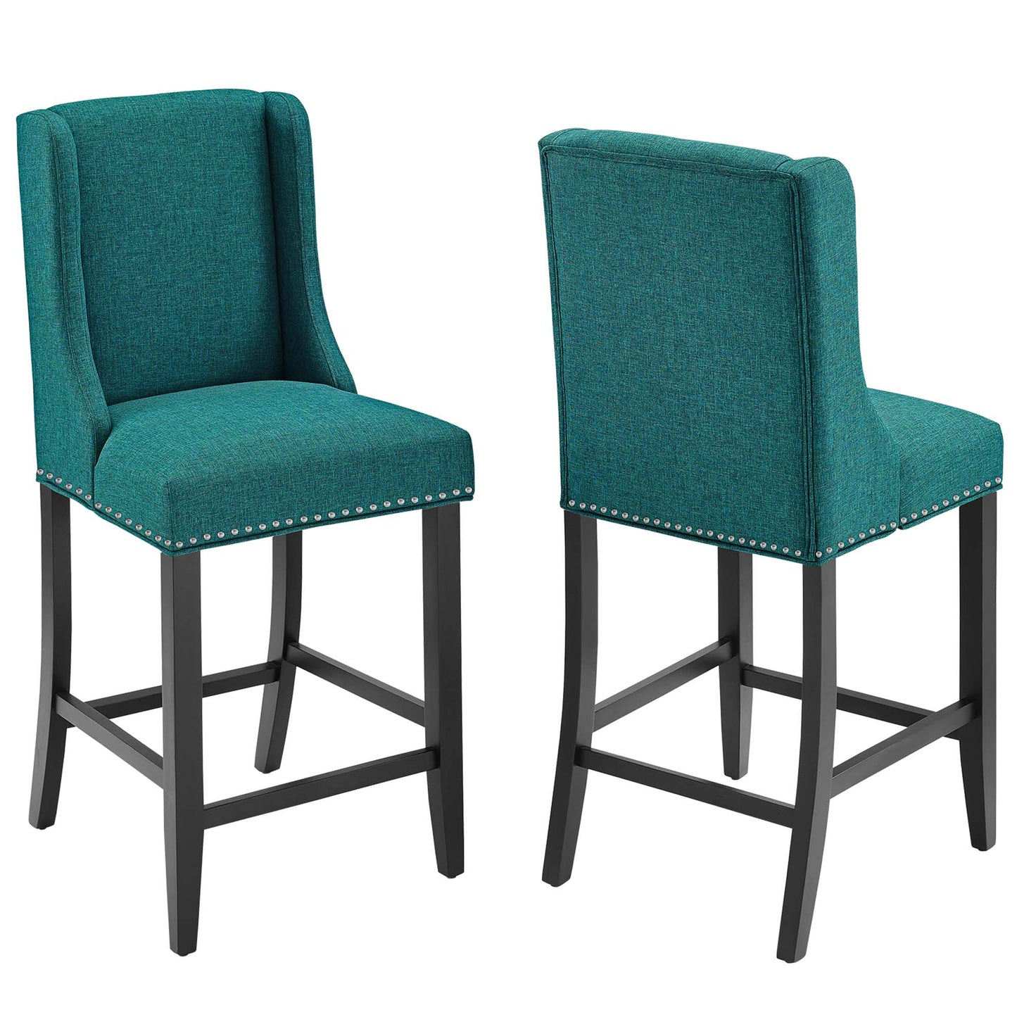 Baron Upholstered Fabric Counter Stool Set of 2 by Furniture For America