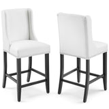 Lyra Faux Leather Counter Stool Set of 2 in White