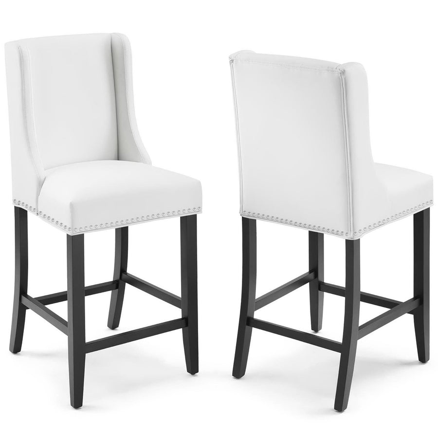Lyra Faux Leather Counter Stool Set of 2 in White
