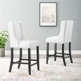 Lyra Faux Leather Counter Stool Set of 2 in White