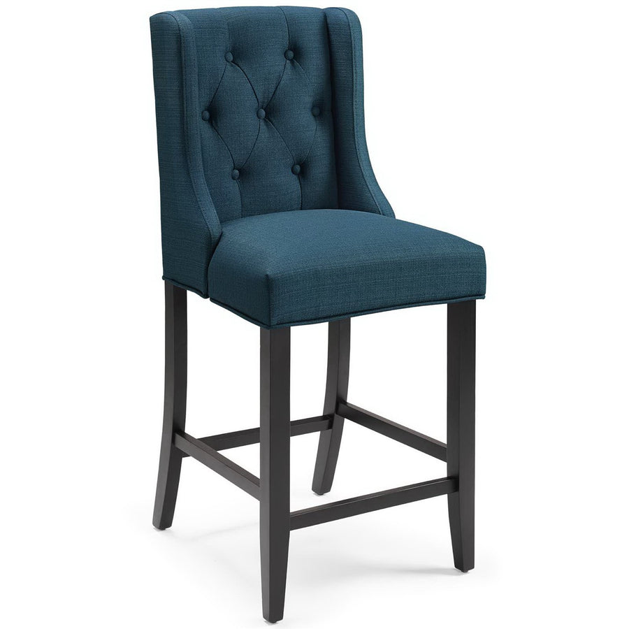 Ellison Upholstered Fabric Counter Bar Stool Set of 2 in Azure