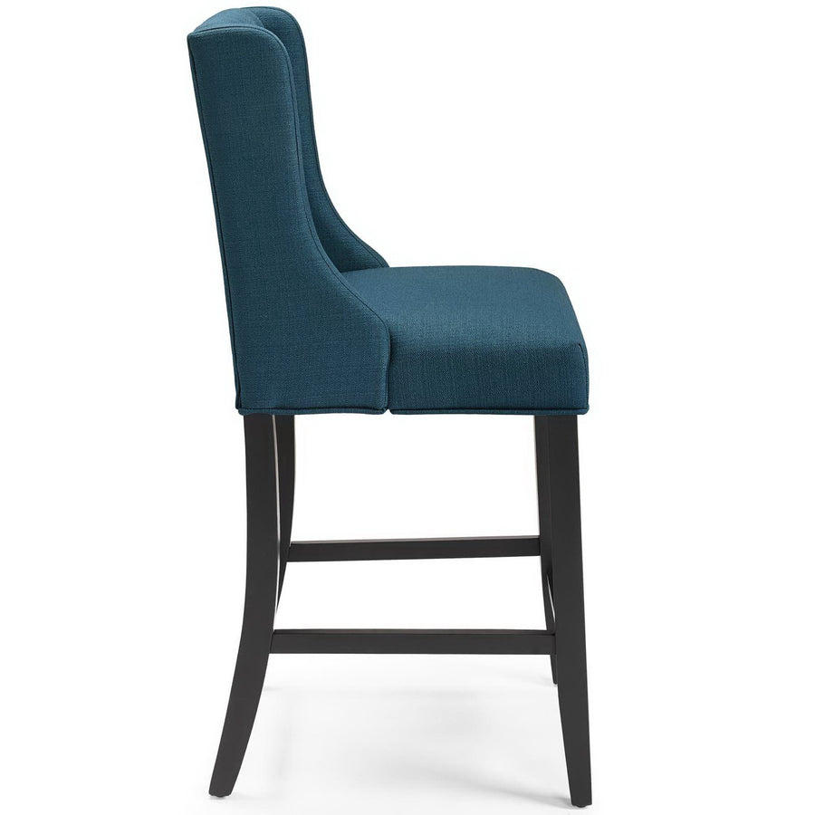 Ellison Upholstered Fabric Counter Bar Stool Set of 2 in Azure