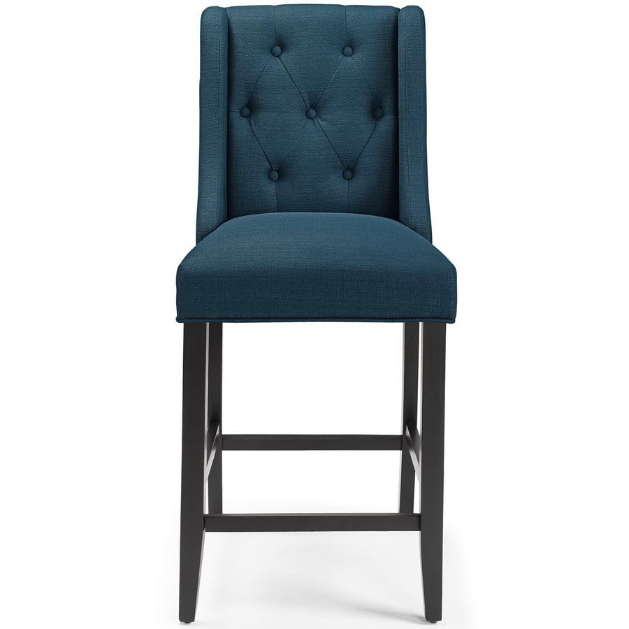 Ellison Upholstered Fabric Counter Bar Stool Set of 2 in Azure
