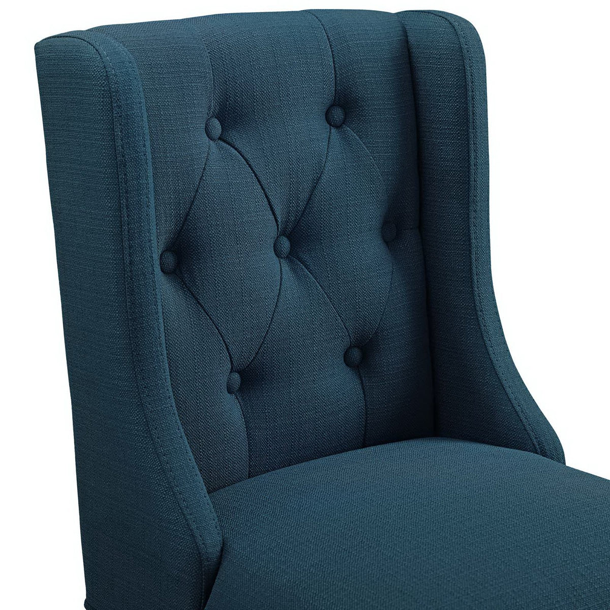 Baronet Upholstered Fabric Counter Bar Stool Set of 2 in Azure