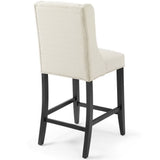 Ellison Upholstered Fabric Counter Bar Stool Set of 2 in Beige
