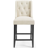 Ellison Upholstered Fabric Counter Bar Stool Set of 2 in Beige