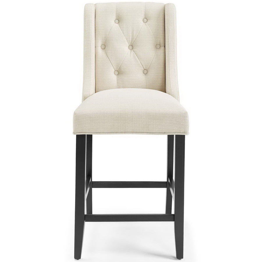 Ellison Upholstered Fabric Counter Bar Stool Set of 2 in Beige