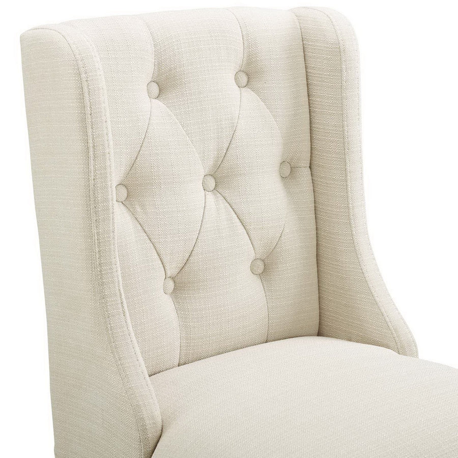 Ellison Upholstered Fabric Counter Bar Stool Set of 2 in Beige