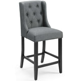 Ellison Upholstered Fabric Counter Bar Stool Set of 2 in Gray