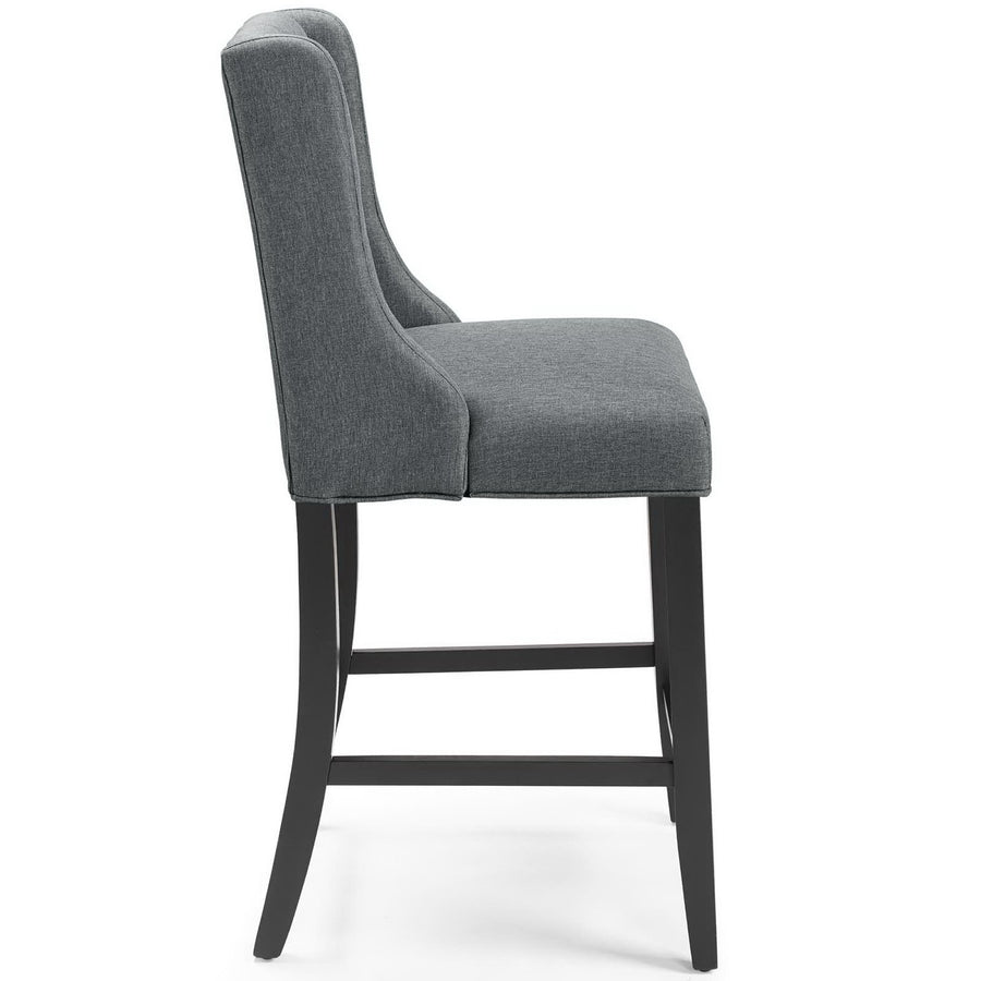 Ellison Upholstered Fabric Counter Bar Stool Set of 2 in Gray