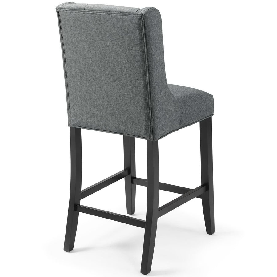 Ellison Upholstered Fabric Counter Bar Stool Set of 2 in Gray