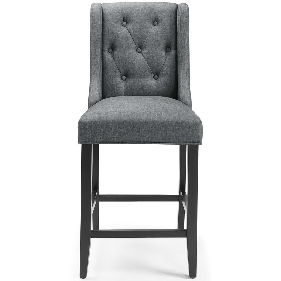 Ellison Upholstered Fabric Counter Bar Stool Set of 2 in Gray