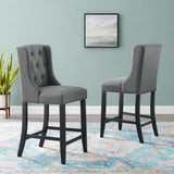 Ellison Upholstered Fabric Counter Bar Stool Set of 2 in Gray