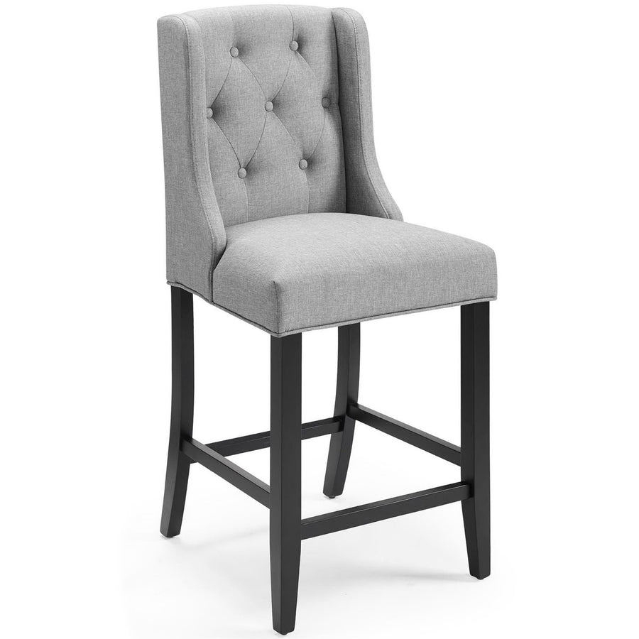 Ellison Upholstered Fabric Counter Bar Stool Set of 2 in Light Gray