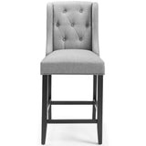 Ellison Upholstered Fabric Counter Bar Stool Set of 2 in Light Gray