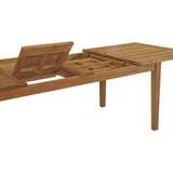 Cove 9 Piece Outdoor Patio Teak Dining Set in Natural White