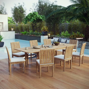 Cove 9 Piece Outdoor Patio Teak Dining Set