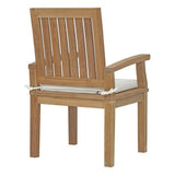 Cove 9 Piece Outdoor Patio Teak Dining Set in Natural White