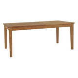 Cove 9 Piece Outdoor Patio Teak Dining Set in Natural White