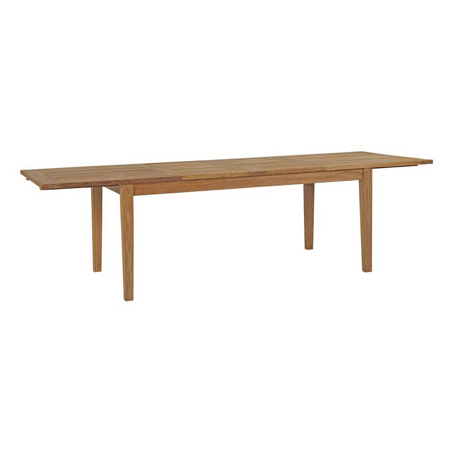 Cove 9 Piece Outdoor Patio Teak Dining Set in Natural White