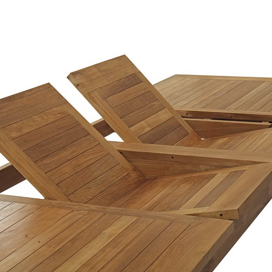 Cove 9 Piece Outdoor Patio Teak Dining Set in Natural White