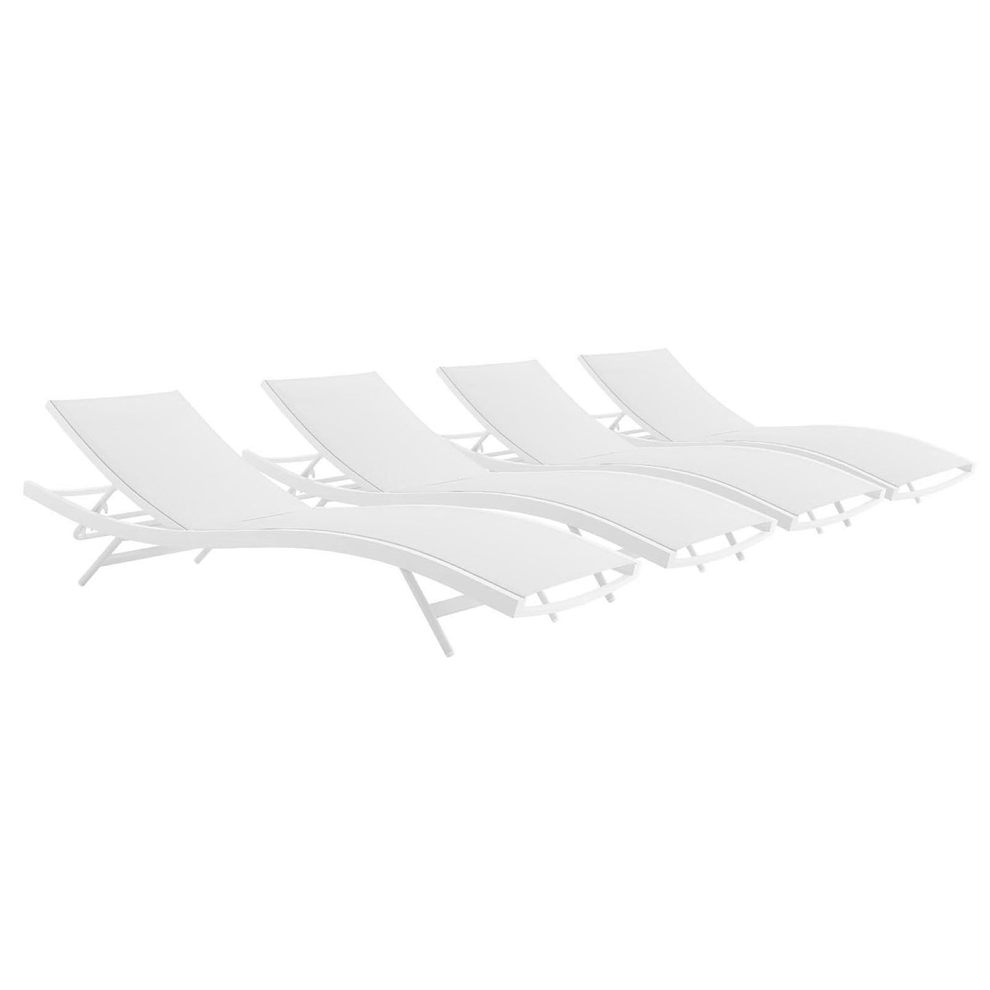 Glimpse Outdoor Patio Mesh Chaise Lounge Set of 4 by Furniture for America