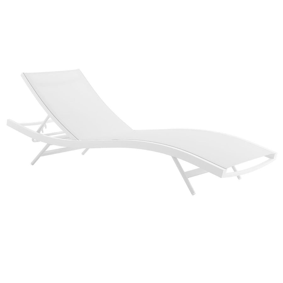 Bergamot Outdoor Patio Mesh Chaise Lounge Set of 4 in White White