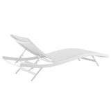 Bergamot Outdoor Patio Mesh Chaise Lounge Set of 4 in White White