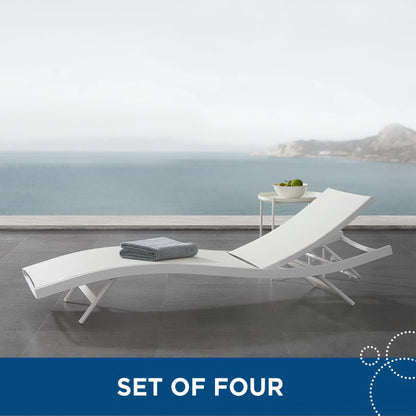 Glimpse Outdoor Patio Mesh Chaise Lounge Set of 4 by Furniture for America