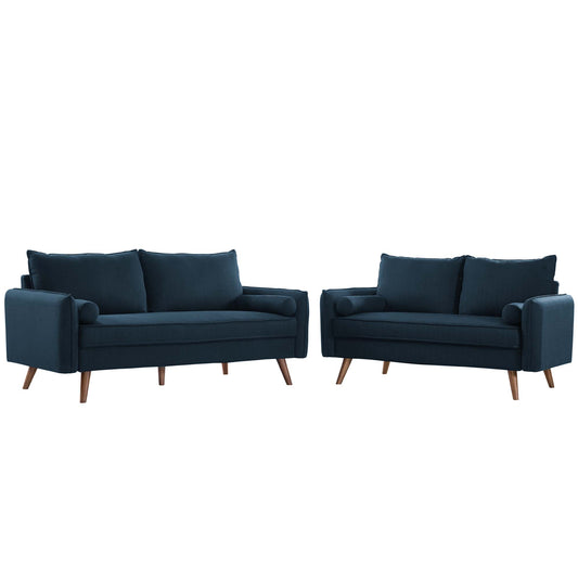 Revive Upholstered Fabric Sofa and Loveseat Set by Furniture for America