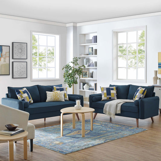 Revive Upholstered Fabric Sofa and Loveseat Set by Furniture for America