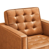 Mesa Tufted Vegan Leather Armchairs Set of 2 in Silver Tan