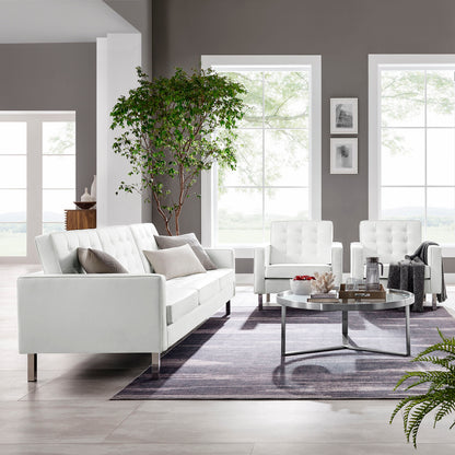 Loft 3-Piece Tufted Vegan Leather Furniture Set by Furniture For America