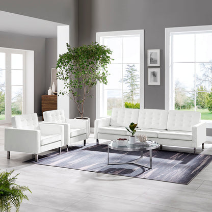 Loft 3-Piece Tufted Vegan Leather Furniture Set by Furniture For America