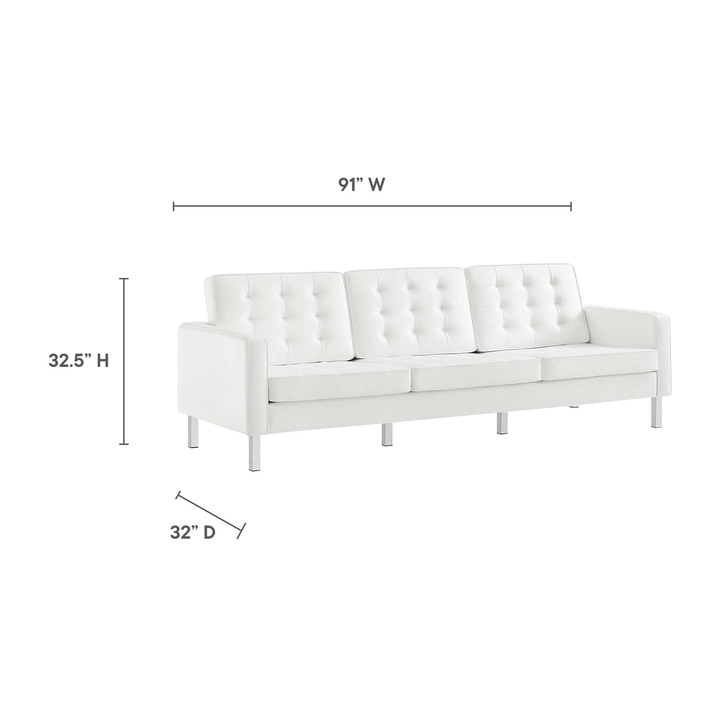 Loft 3-Piece Tufted Vegan Leather Furniture Set by Furniture For America