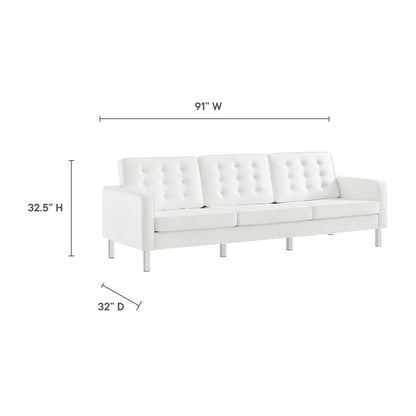 Loft 3-Piece Tufted Vegan Leather Furniture Set by Furniture For America