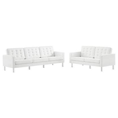 Loft 2-Piece Tufted Vegan Leather Furniture Set by Furniture For America