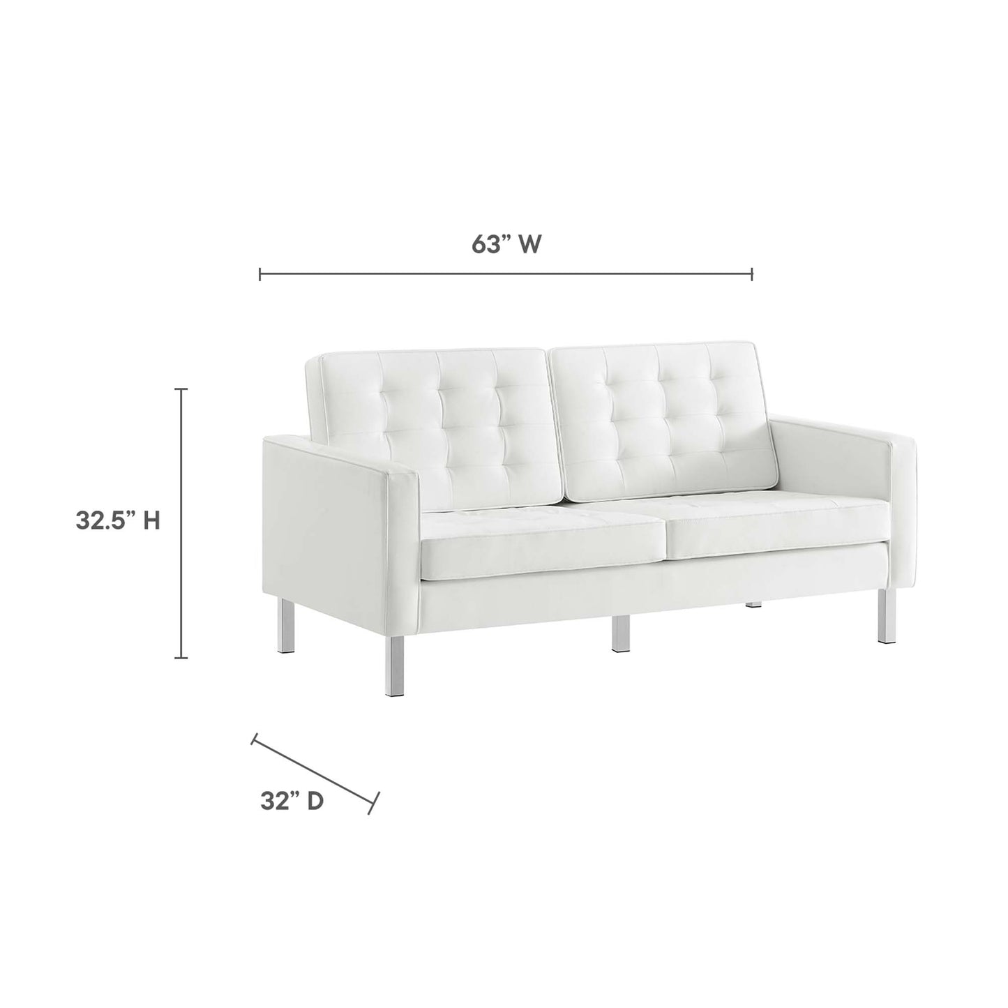 Loft 2-Piece Tufted Vegan Leather Furniture Set by Furniture For America