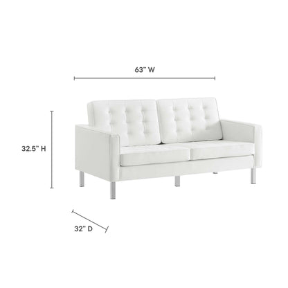 Loft 2-Piece Tufted Vegan Leather Furniture Set by Furniture For America