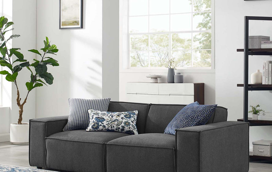 Atlas 2-Piece Sectional Sofa in Charcoal