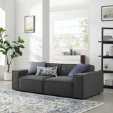 Atlas 2-Piece Sectional Sofa in Charcoal