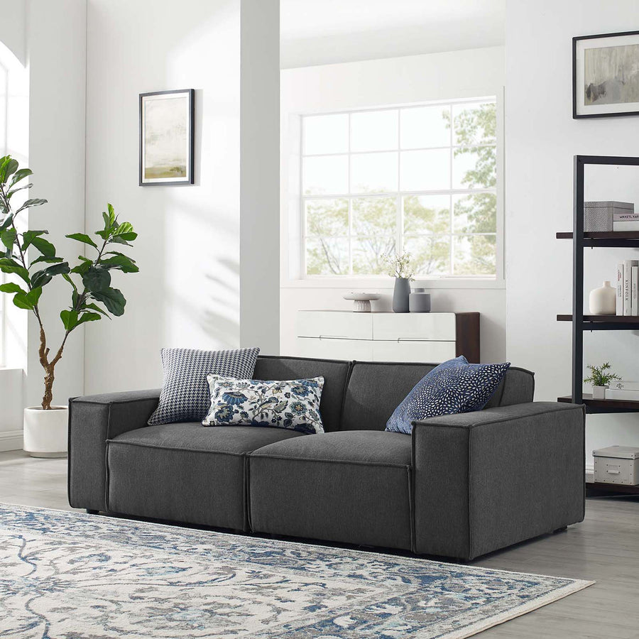 Atlas 2-Piece Sectional Sofa in Charcoal
