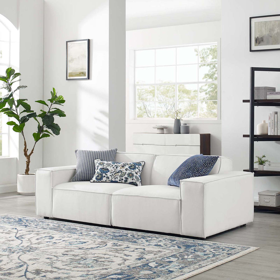Atlas 2-Piece Sectional Sofa in White